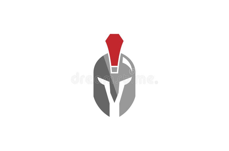 Creative Roman Warrior Helmet Logo vector illustration