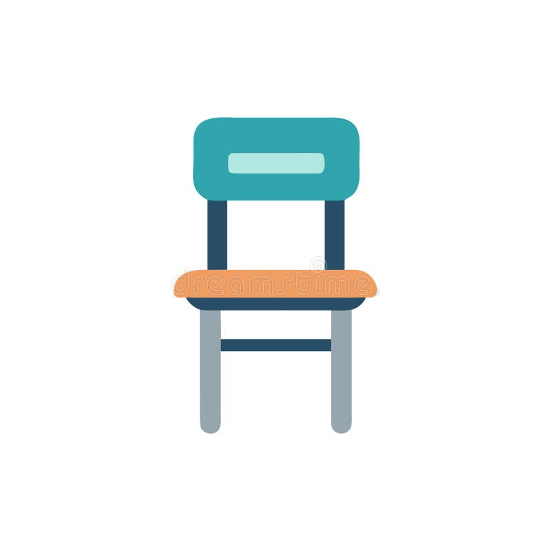 Creative School Chair Illustration Icon stock illustration