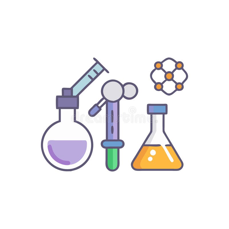 Creative Science Tools Illustration Icon stock illustration