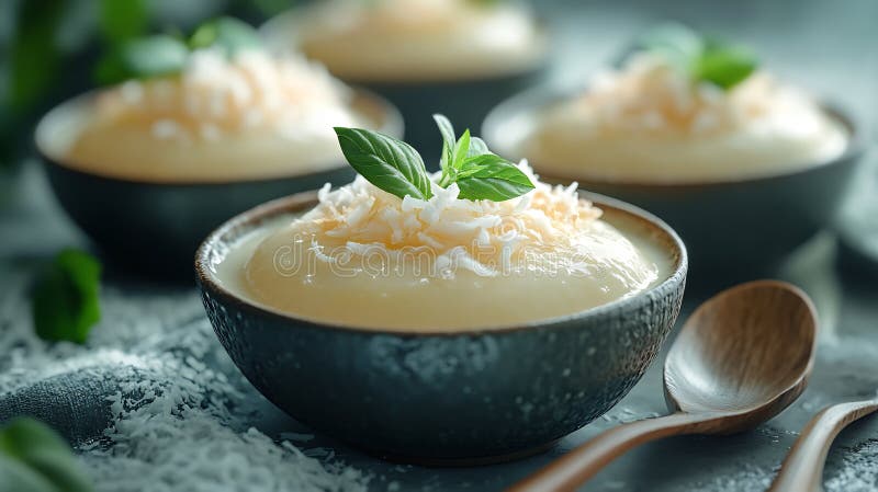 Coconut Custard Sweetness: Creamy Texture royalty free stock image