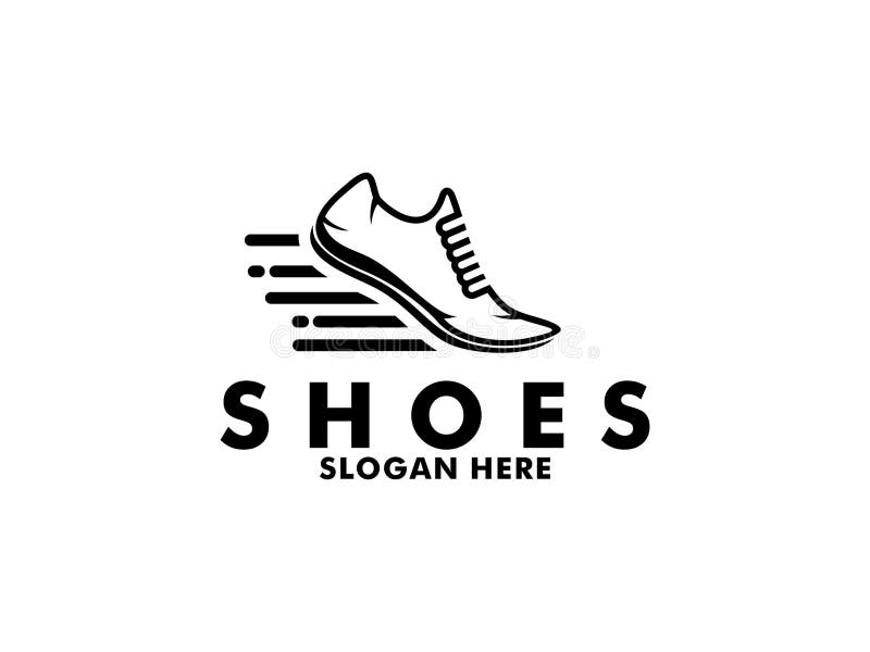 Shoes Speed Running Logo Vector Design, Shoes Logo Vector with Wings