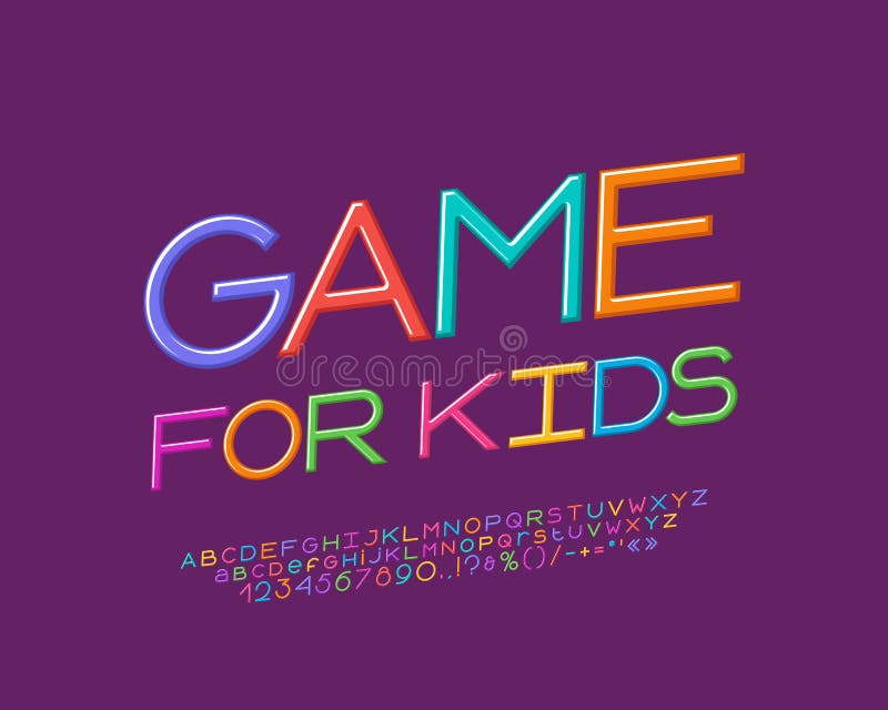 Creative sign Game for kids with multicolor alphabet letters royalty free illustration