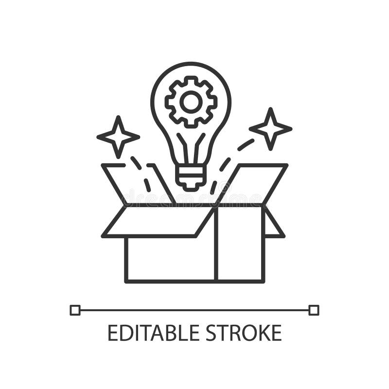 Creative solution pixel perfect linear icon stock illustration