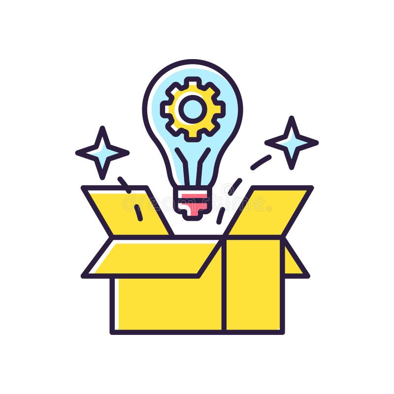 Creative solution RGB color icon stock illustration