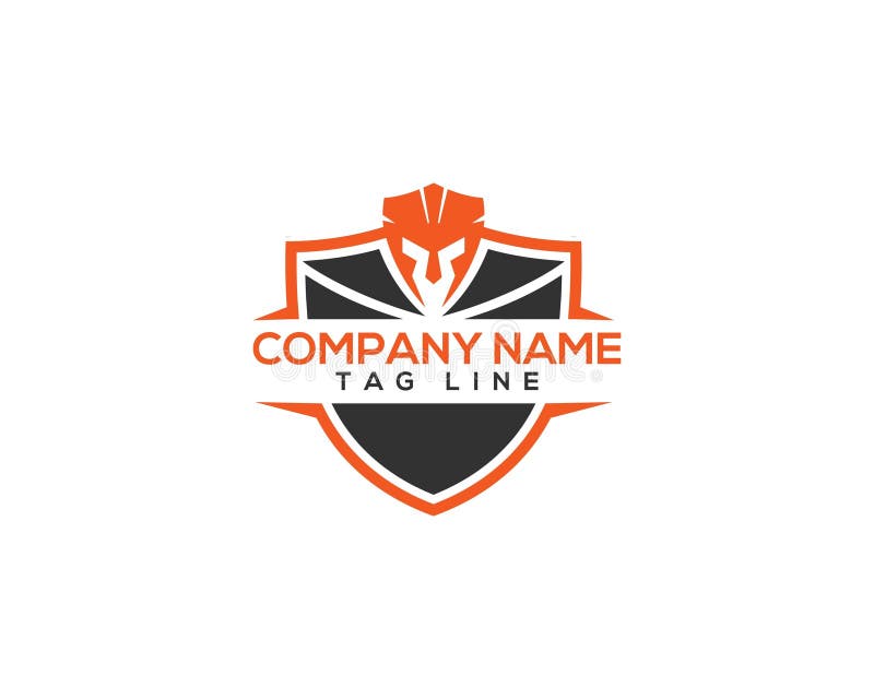 Creative Spartan helmet warrior logo design vector illustration