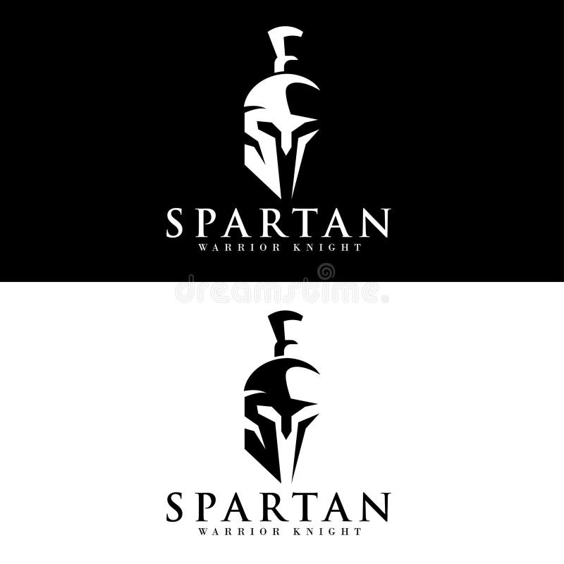 Creative spartan logo. simple helmet spartan logo inspiration. warrior knight greek armor flat vector icon royalty free illustration