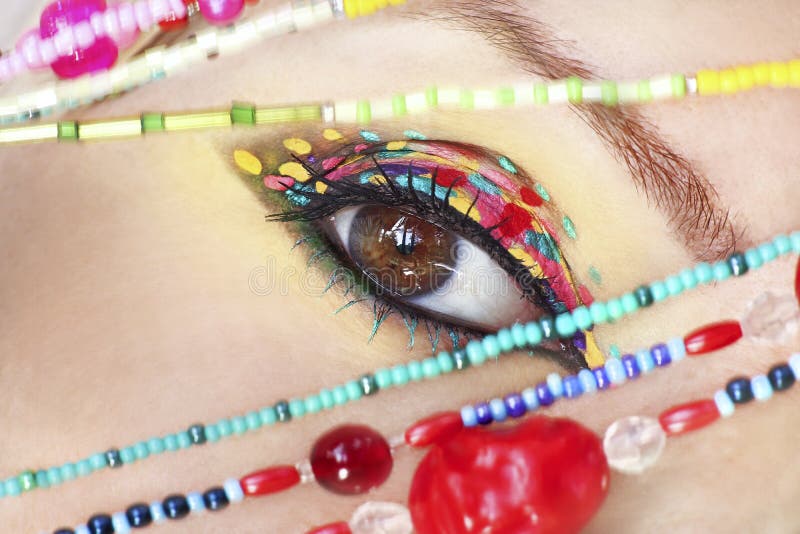 Creative Spotty Eye Makeup. Stock Image Image of look, eyelashes