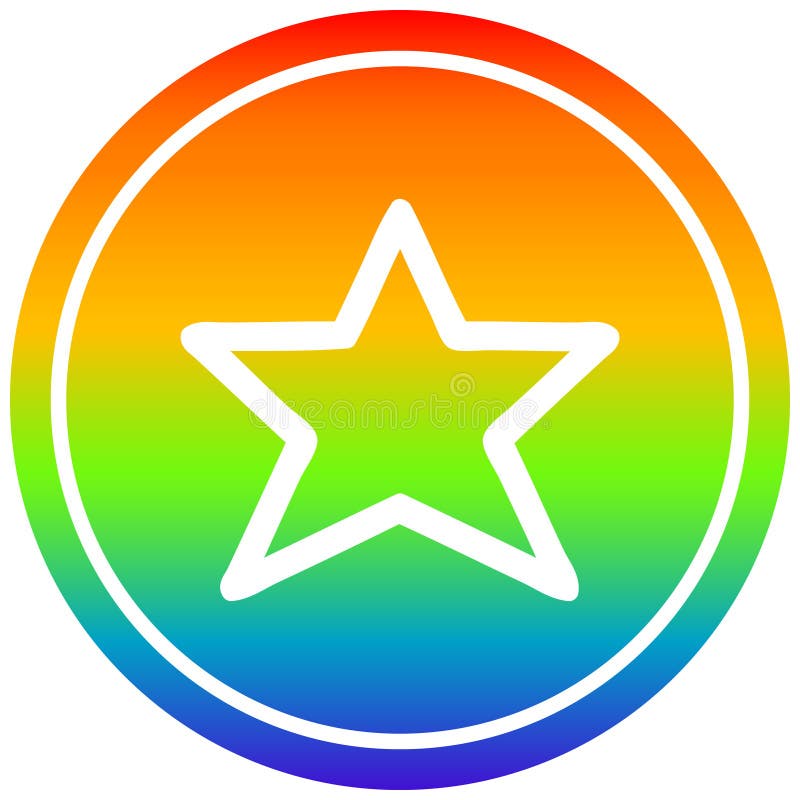 A Creative Star Shape Circular in Rainbow Spectrum Stock Vector