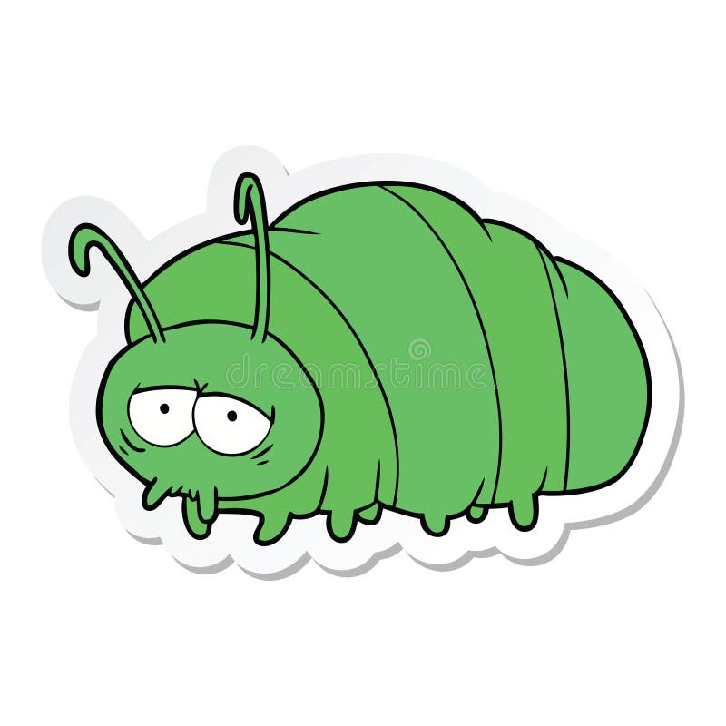 A creative sticker of a cartoon bug