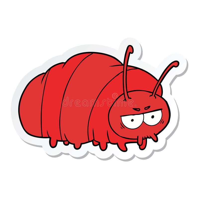 A creative sticker of a cartoon bug