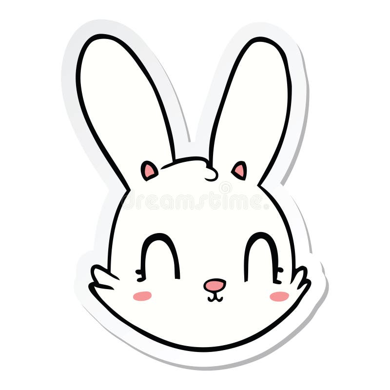 Rabbit Bunny Face Head Animals Expression Cute Cartoon Sticker Stick Icon  Decal Label Drawing Illustration Retro Doodle Freehand Free Hand Drawn  Quirky Art Funny Character Stock Illustrations – 28 Rabbit Bunny Face