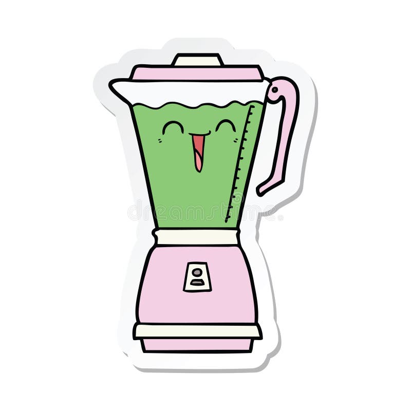 A Creative Sticker of a Cartoon Food Processor Stock Vector Illustration of drawing, drawn