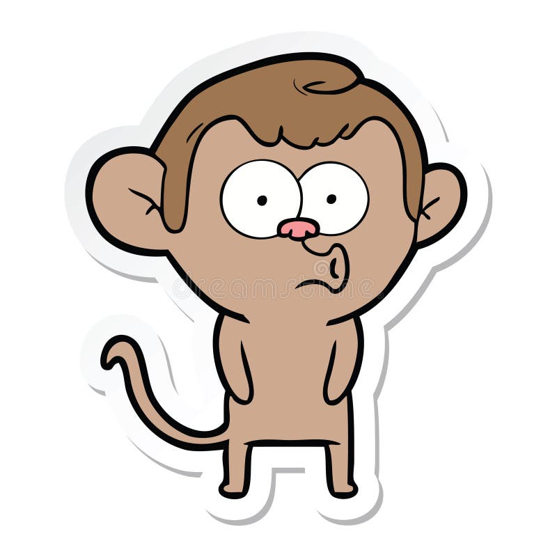 A Creative Sticker of a Cartoon Hooting Monkey Stock Vector ...