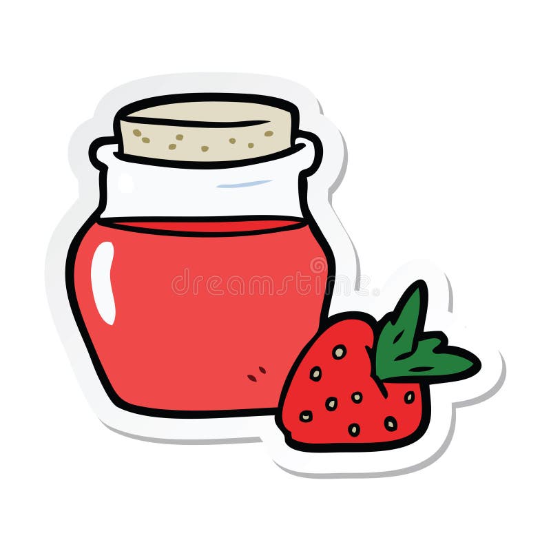 A Creative Sticker of a Cartoon Jam Jar Stock Vector Illustration of