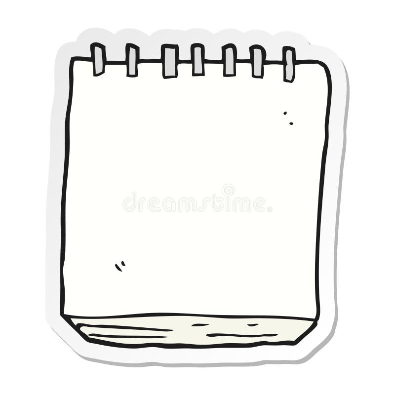 A creative sticker of a cartoon note pad