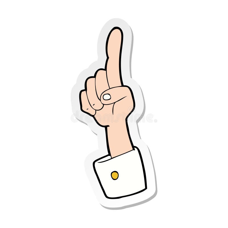 A creative sticker of a cartoon pointing hand royalty free illustration