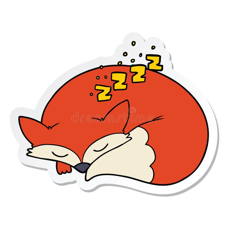 Vinyl Sticker Sleeping Fox
