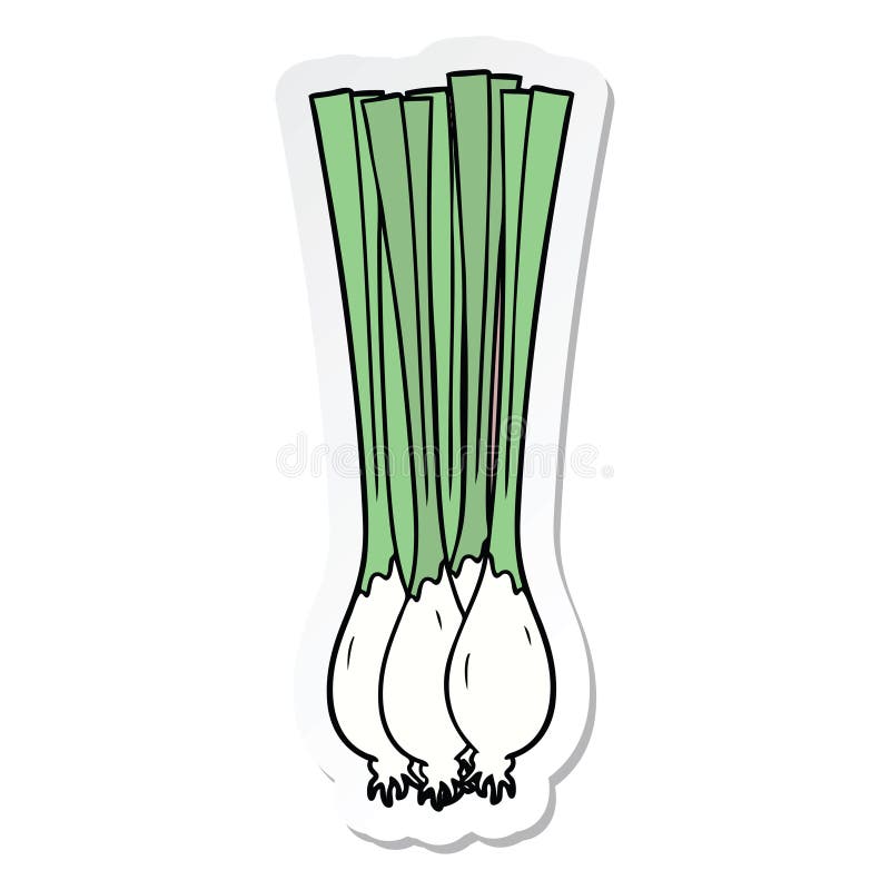 A creative sticker of a cartoon spring onions royalty free illustration
