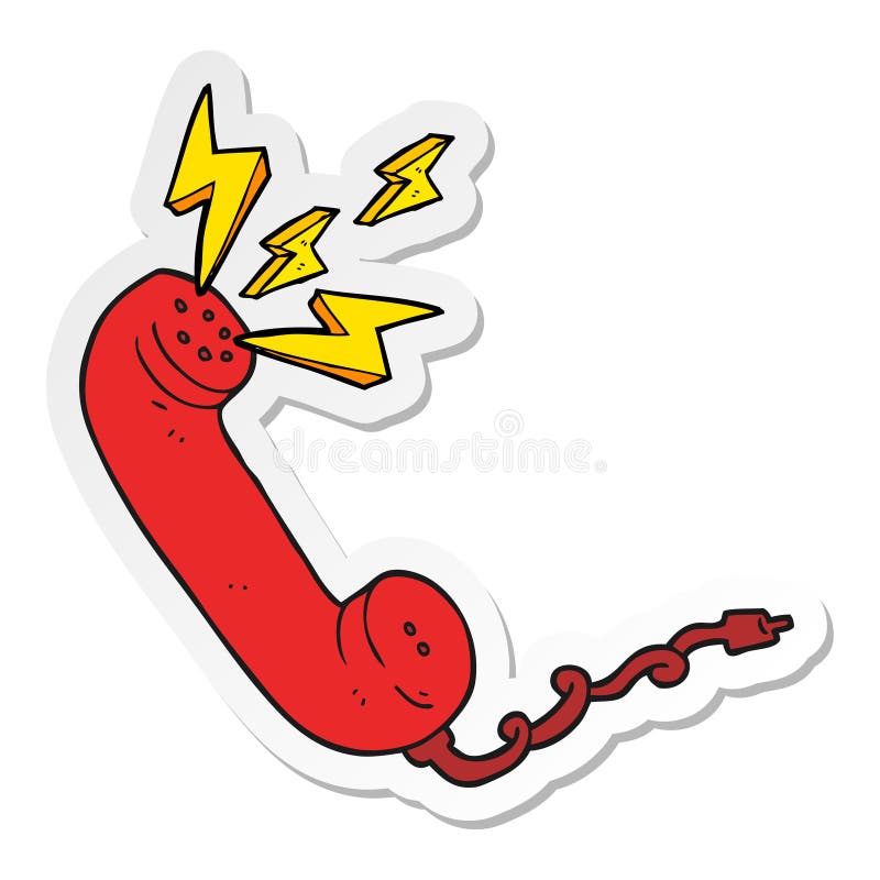 A creative sticker of a cartoon telephone receiver