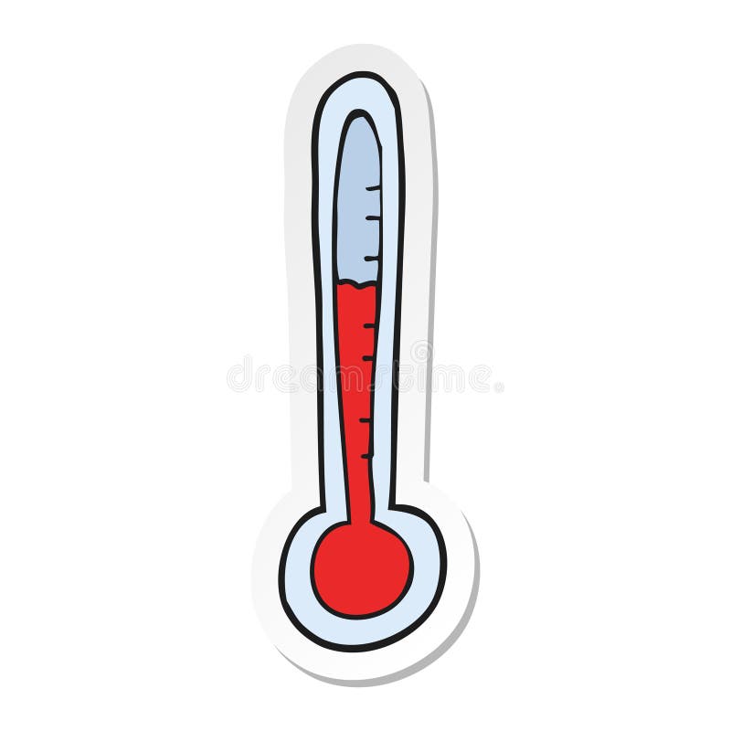 A Creative Sticker of a Cartoon Temperature Gauge Stock Vector -  Illustration of clip, freehand: 150964628