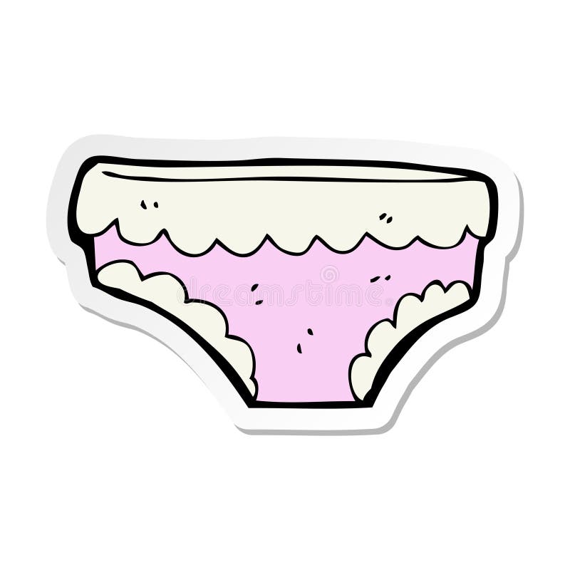 Sticker Underpants Underwear Clothes Female Woman Knickers Cartoon