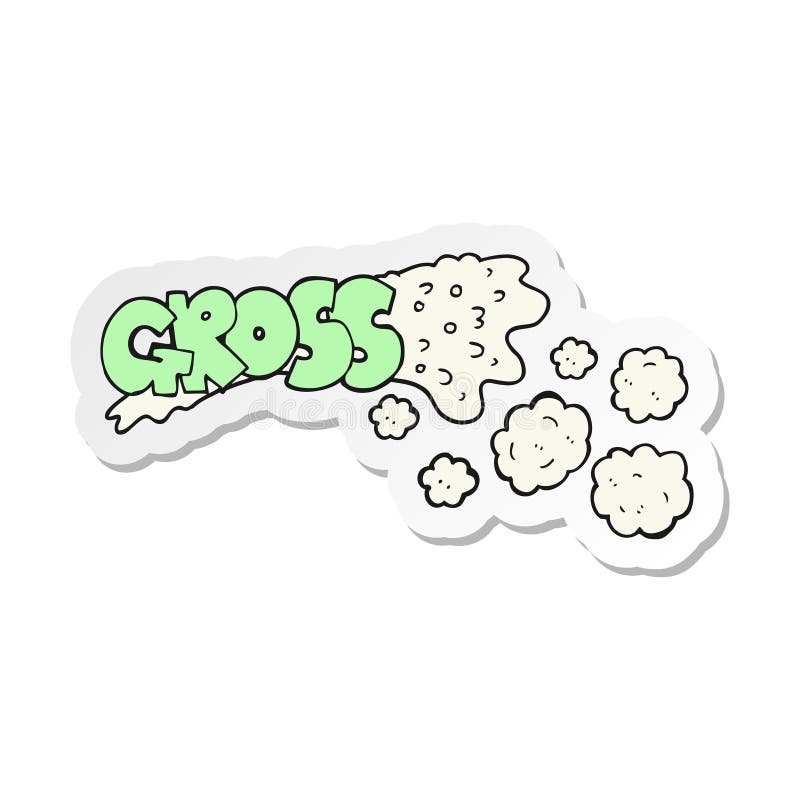 A creative sticker of a gross cartoon