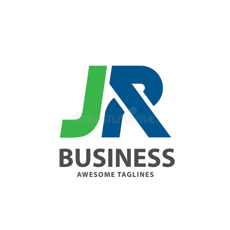 Creative strong initial letter jr logo stock illustration