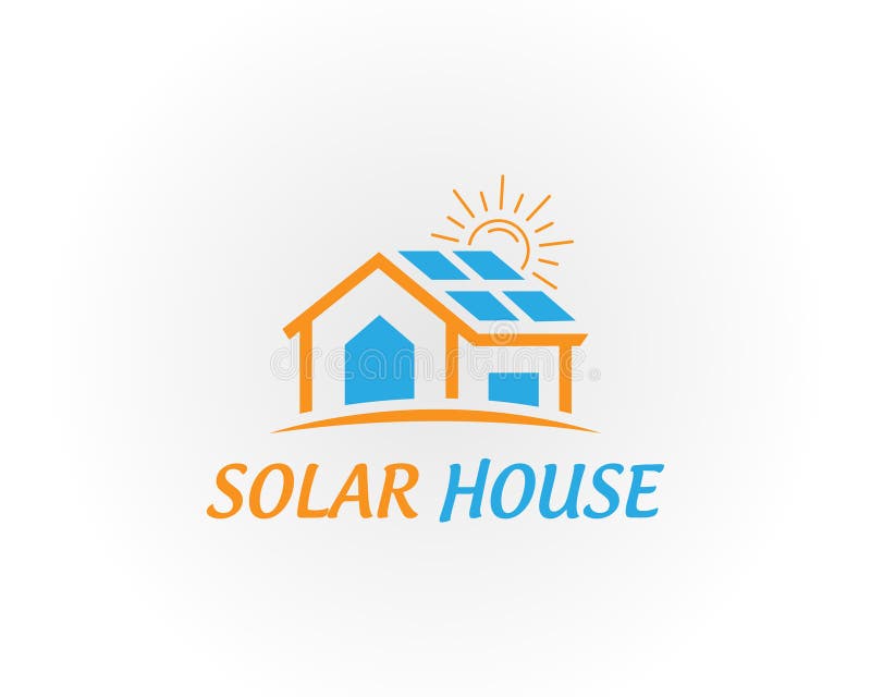 Creative Sun energy and Solar house logo design. royalty free illustration