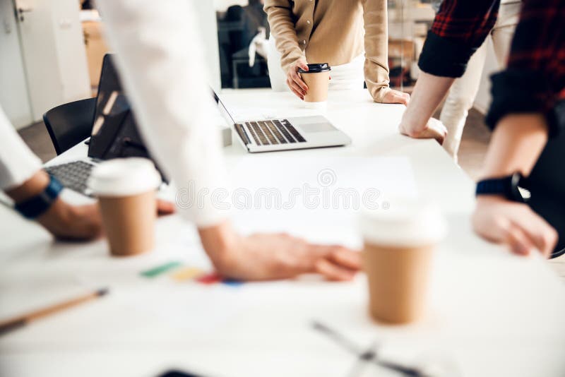 Creative Team Working on Project in Modern Office Stock Photo Image
