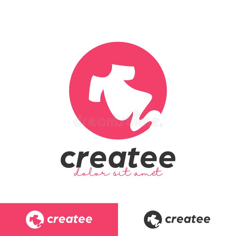 Creative Tee Tshirt Maker Printing Studio Logo Symbol with Rounded