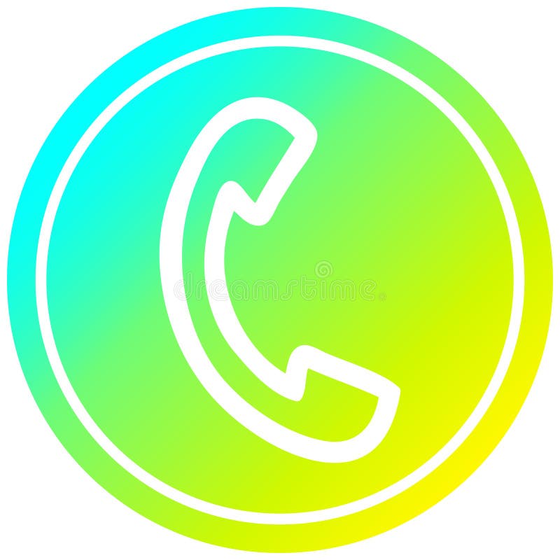 A creative telephone handset circular in cold gradient spectrum