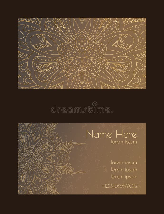 Creative template for designer, photographer or studio. Vector editable pattern with front and back side visit cards royalty free illustration