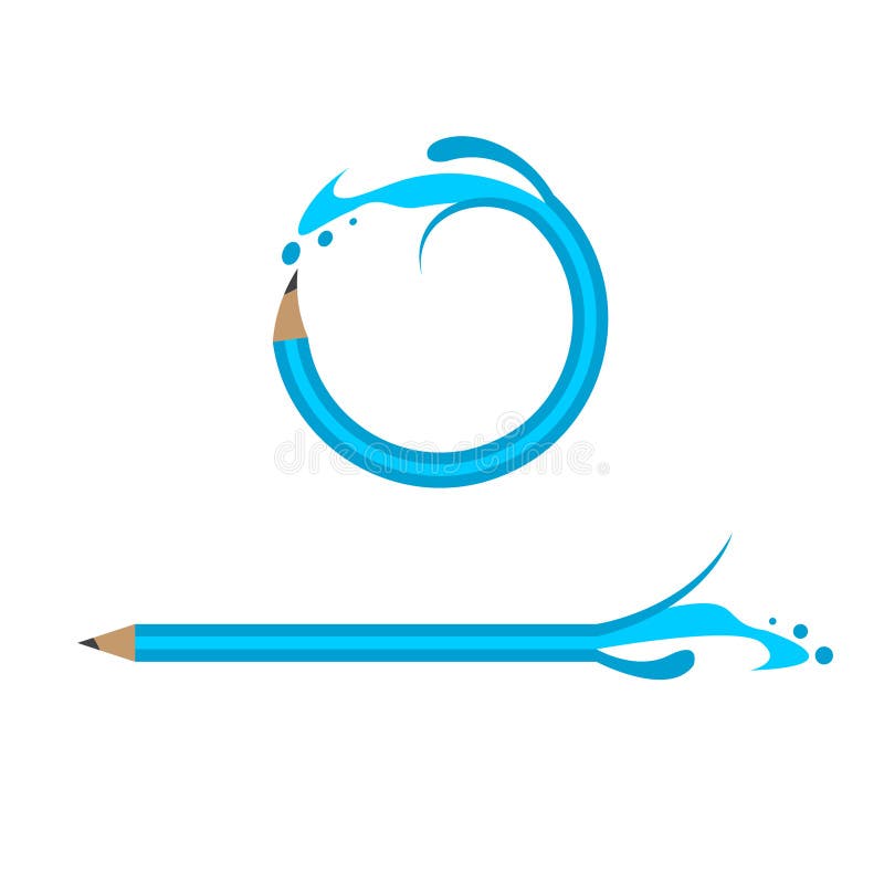 Creative template with pencil Flow royalty free illustration