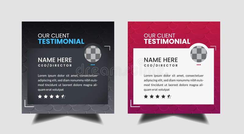 Creative Testimonial Template Quote What Our Clients Say Infographic Client feedback media stock illustration