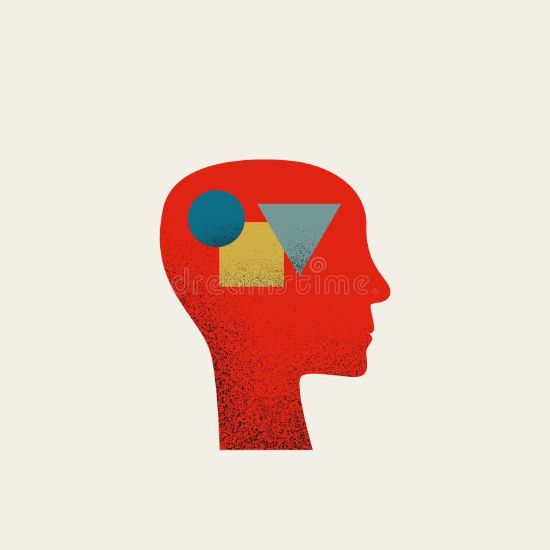 Creative thinking process vector concept. Symbol of brainstorming, analysis, imagination. Minimal illustration. vector illustration