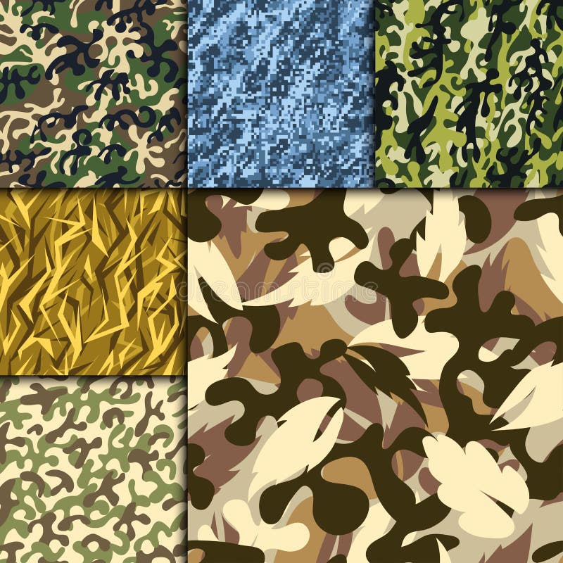 Creative Universal Hand Drawn Seamless Pattern Abstract Fill Military ...