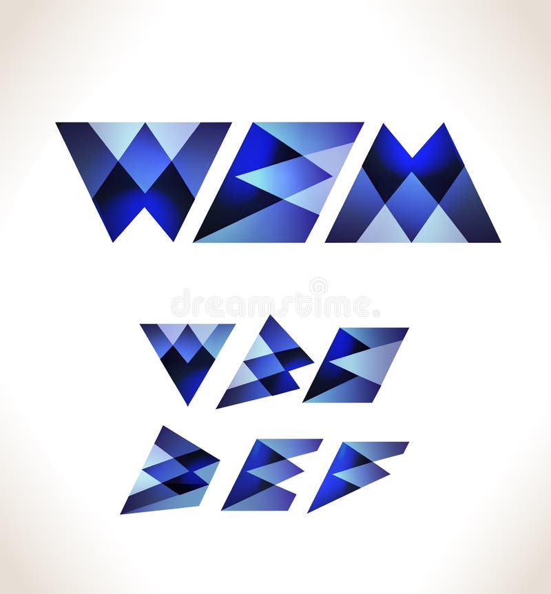 Creative vector alphabet set stock illustration