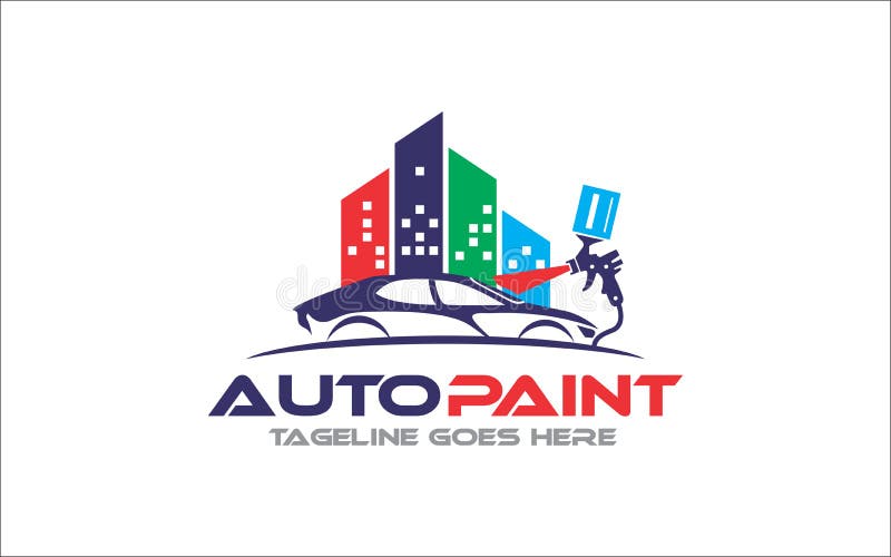 Creative vector graphic of Auto body-color Painting logo design template. Creative vector graphic of Auto body-color Painting logo design template