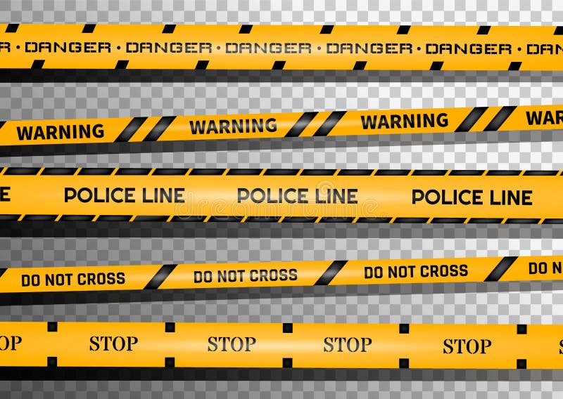 Creative Illustration Of Black And Yellow Police Stripe Border. Set Of ...