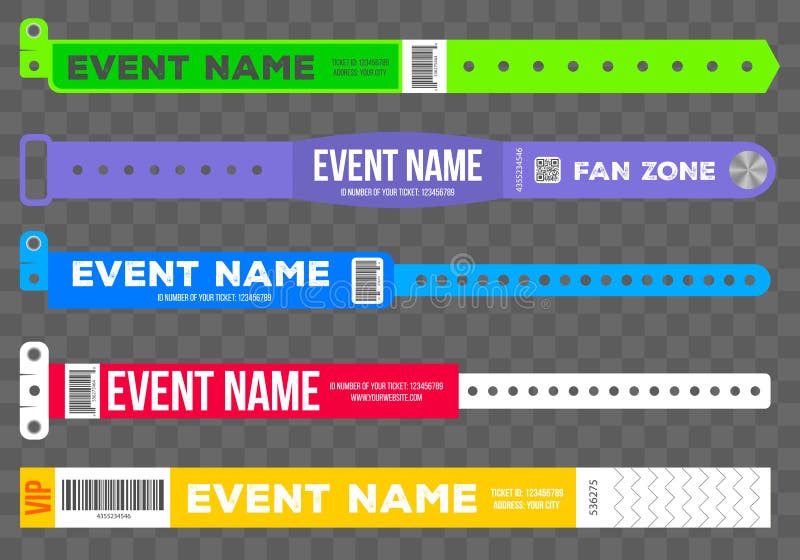 Template Entrance Bracelets and Badges Stock Vector - Illustration of  label, event: 180743462