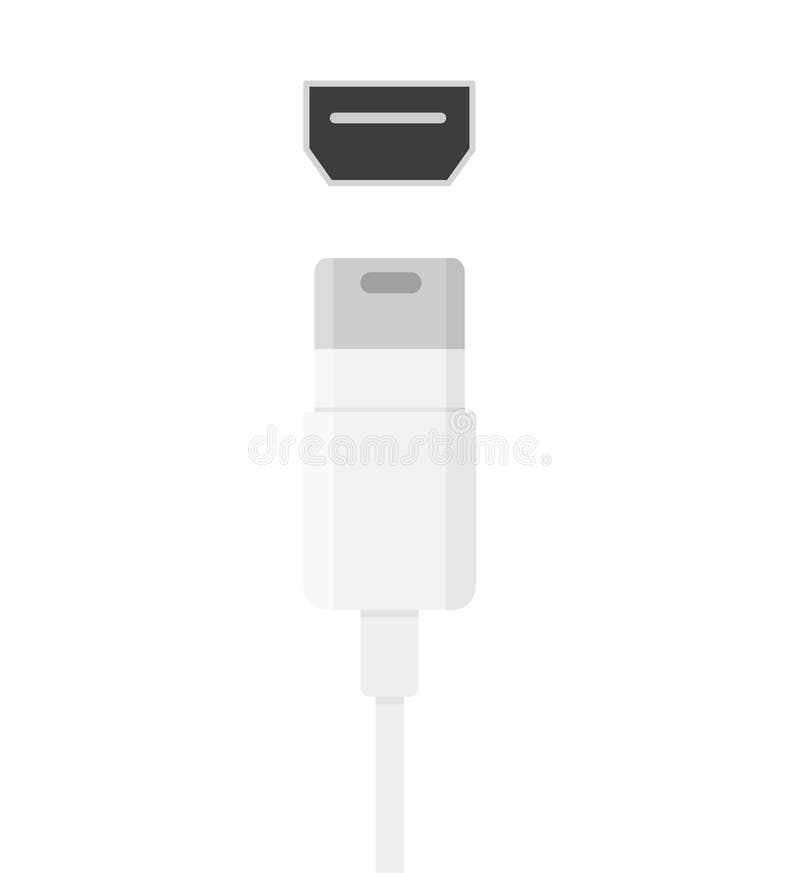 Micro Usb Cable Vector Art Illustration Stock Illustrations 219 Micro