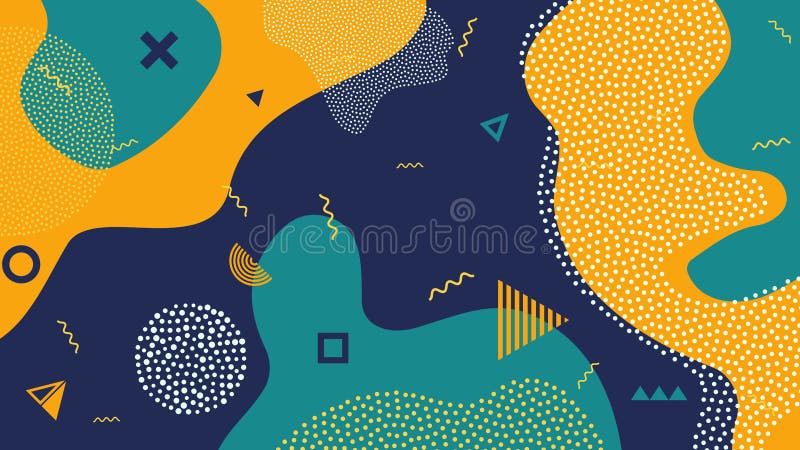 Creative vector illustration of children cartoon color splash background. Art design trendy 80s-90s memphis style stock illustration