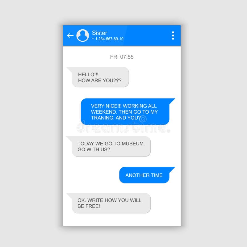 Creative vector illustration of messenger window. Social network talking art design. Mobile phone live chat boxes. Smartphone onli stock illustration