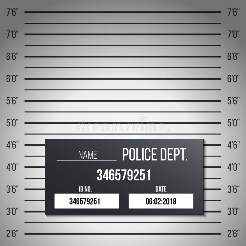Creative Vector Illustration of Police Lineup, Mugshot Template with a