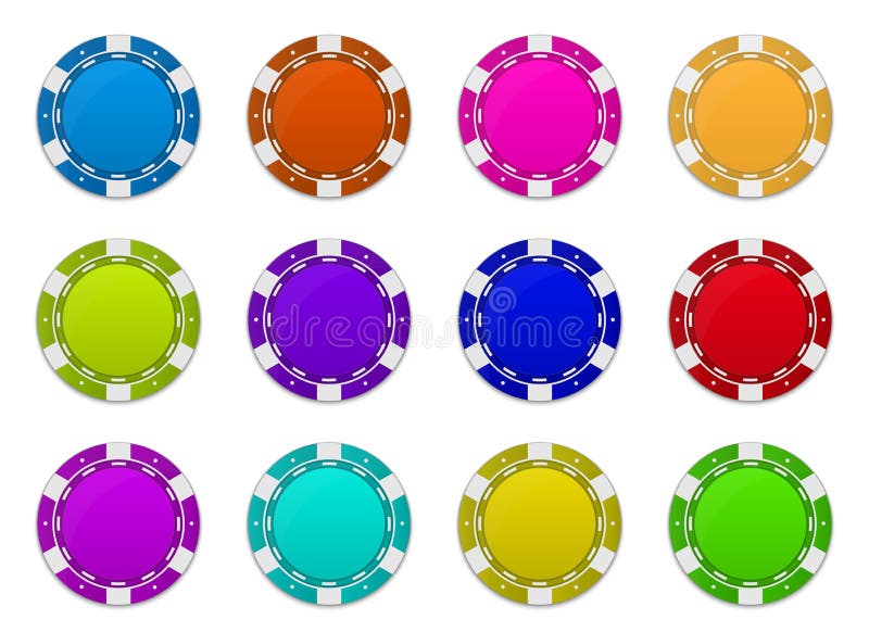 Creative Vector Illustration of Set Casino Poker Chips in Flip