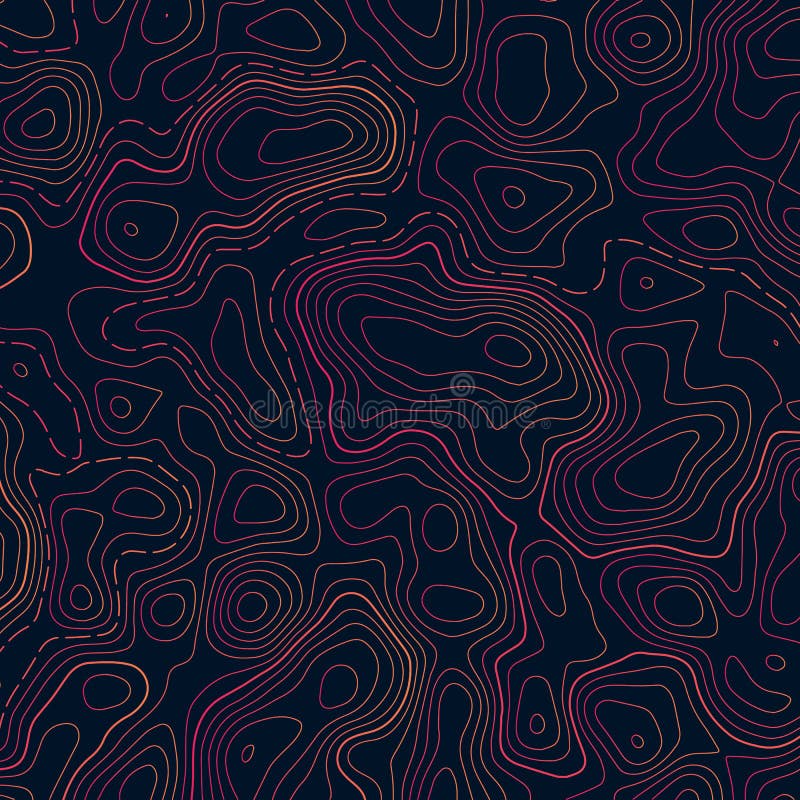 Seamless Vector Topographic Map Pattern. Contour topographic