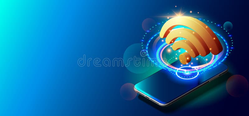 Creative Vector Illustration of WiFi 5G Network Wireless Technology Vector Illustration. royalty free illustration