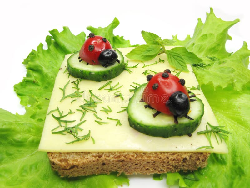 Creative vegetable sandwich with cheese