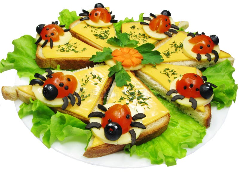 Creative vegetable sandwich with cheese