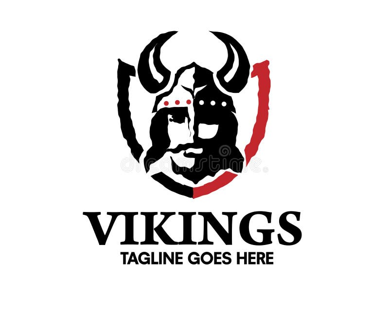 Creative Viking head warrior with a horned helmet vector illustration